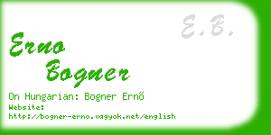 erno bogner business card