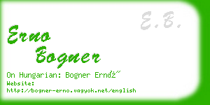 erno bogner business card